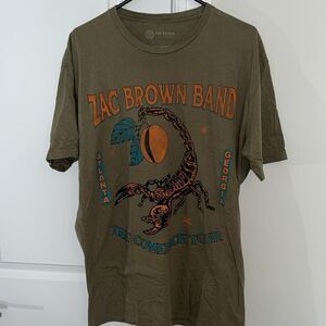 Zac Brown Band Comeback Tour Atlanta Georgia Scorpion Olive Green Military Shirt